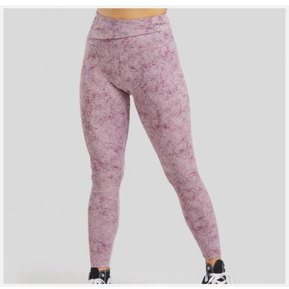 Gymshark Chalk Women's Mallow Purple Splatter Leggings Size S